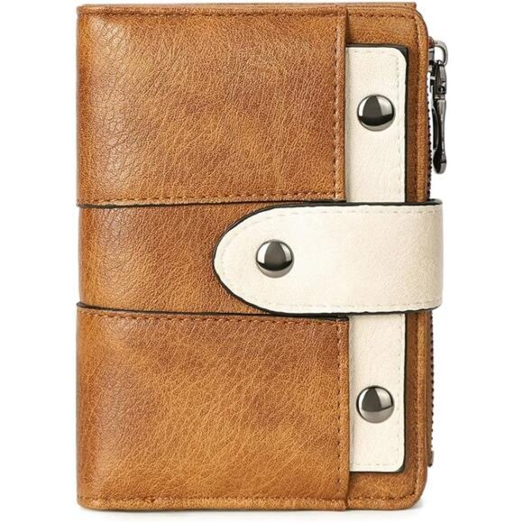 Small Wallet with Removable ID Window Beige Yellow - Picture 1 of 6